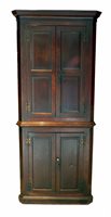 Lot 415 - Late 18th century oak floor standing corner cupboard.
