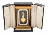 Lot 340 - A brass frame Jaeger-LeCoultre carriage clock.