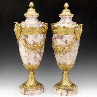 Lot 19 - Pair of marble cassolets