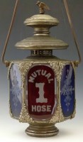 Lot 34 - New York Mutual Hose 1 fire engine lamp.