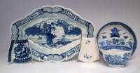 Lot 69 - Caughley dish, asparagus servers, tea bowl and