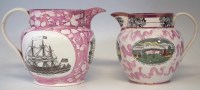 Lot 82 - Two Sunderland lustre jugs.