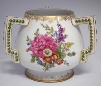 Lot 95 - Dresden three handled vase