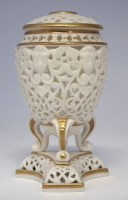 Lot 109 - Graingers pierced vase and cover.