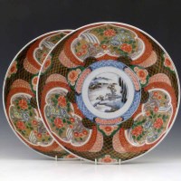 Lot 132 - Pair of Imari chargers