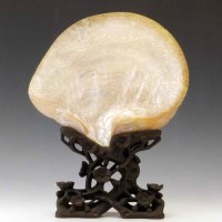 Lot 136 - Chinese carved shell table screen