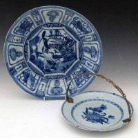Lot 140 - Wanli plate and a plate with silver handle