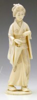 Lot 157 - Japanese ivory figure of a lady.