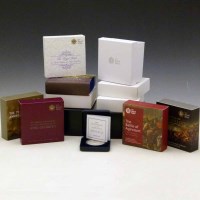 Lot 169 - Thirteen proof silver £5 coins in presentation