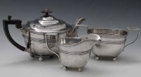 Lot 190 - Silver three piece tea set