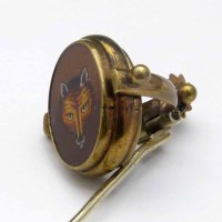 Lot 204 - Stick pin with enamel tablet Archer.
