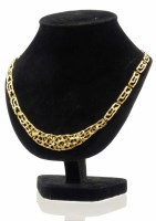 Lot 228 - 585 fancy link necklace.