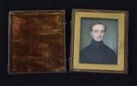 Lot 438 - English School, early 19th century, Portrait of a gentleman, miniature.