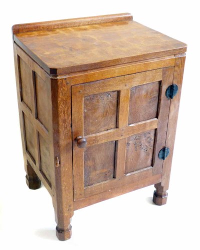 Lot 521 - Mouseman bedside cabinet