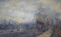 Lot 304 - Stephen Frank Wasley, Harbour scene, oil.