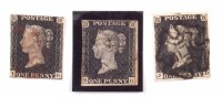 Lot 121 - GB QV selection of three 1d blacks.