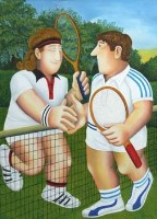 Lot 750 - After Beryl Cook, Tennis, signed silkscreen.
