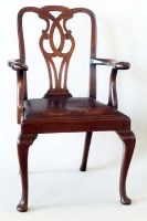 Lot 903 - Chippendale style mahogany elbow chair