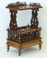 Lot 909 - Victorian figured walnut tall Canterbury