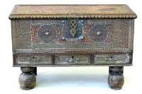 Lot 931 - Middle Eastern hardwood coffer, 19th century