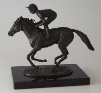 Lot 17 - David Cornell, Lester Piggott Champion Finish, bronze.