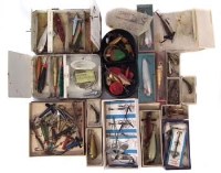 Lot 107 - Hardy compactum black lure box, together with other various Lures