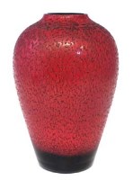 Lot 116 - Lestyn Davies red vase.