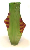 Lot 127 - Bob Crook green glass vase.