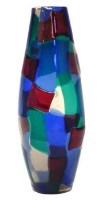 Lot 139 - Pezzato Venini vase blue green panels probably