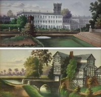 Lot 264 - Two porcelain panels painted with Little Moreton