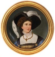 Lot 267 - German porcelain hand painted plate.