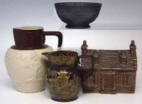 Lot 277 - Turners Sprig Jug, Black Basalt Bowl, Potobello
