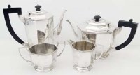 Lot 289 - Four piece silver tea set.