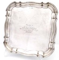 Lot 314 - Square silver salver