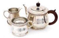 Lot 318 - Three piece silver tea set