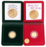 Lot 334 - 1980 proof sovereign, 1980 half sovereign, 1912 half sovereign.