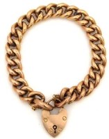 Lot 338 - 9ct gold flat curb bracelet.