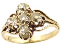 Lot 357 - Victorian unmarked gold ring set with a cross of