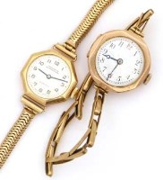 Lot 419 - Zenith 9ct gold lady's wristwatch and another (2).