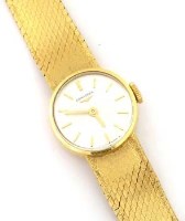 Lot 423 - 18ct gold Longines bracelet watch