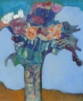 Lot 435 - Harold Kopel, Flowers in a Vase, oil.