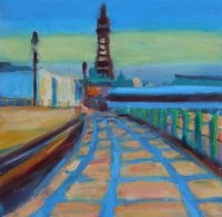 Lot 440 - Paul Bassingthwaighte, Blackpool Shadows, oil.