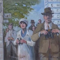 Lot 455 - Peter Knox, They Off, oil.