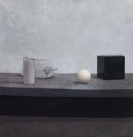 Lot 461 - Jeremy Wadams, Grey Still Life, oil.