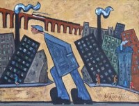 Lot 473 - Albert Barlow Missed Me Train Again!, oil.