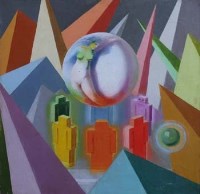 Lot 477 - Albert Perry, Composition, oil.