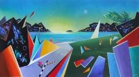 Lot 486 - David Wilde, The White Sail with Alice and Mickey Fishing, the Magician and all the Signs, Aber, oil.