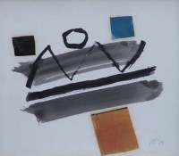 Lot 532 - Harry Thubron, Untitled, watercolour and collage.
