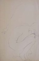 Lot 564 - Fritz Aigner, Crouching female figure, ink.