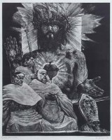 Lot 585 - Fritz Aigner, Heart of Jesus, signed etching.